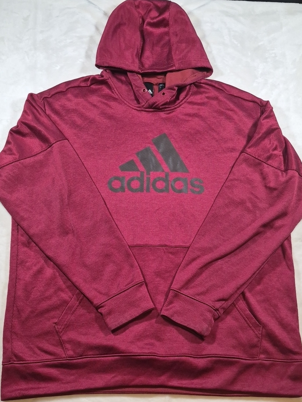 adidas Men's Burgundy Hoodie with Black Logo